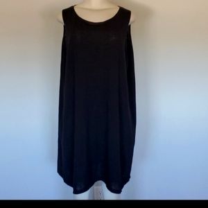 Eileen Fisher black wool no sleeve top/dress-2X